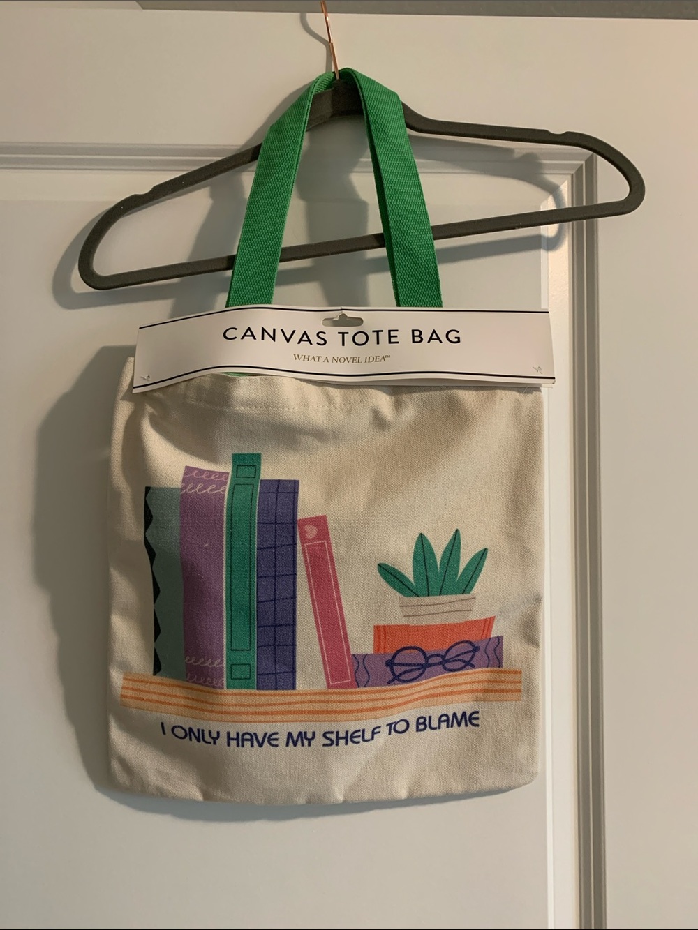 NWT Funny Book Canvas Tote Bag